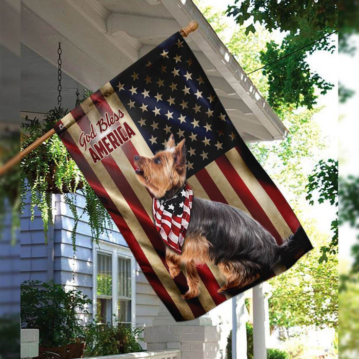 Yorkshire Terrier American US Flag | Garden Flag | Double Sided House Flag - GIFTCUSTOM