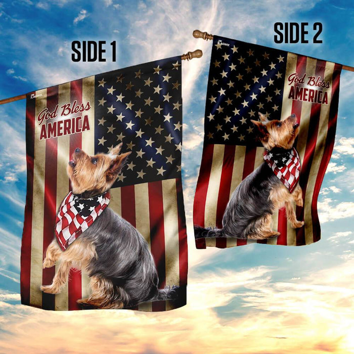 Yorkshire Terrier American US Flag | Garden Flag | Double Sided House Flag - GIFTCUSTOM