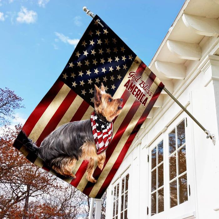 Yorkshire Terrier American US Flag | Garden Flag | Double Sided House Flag - GIFTCUSTOM