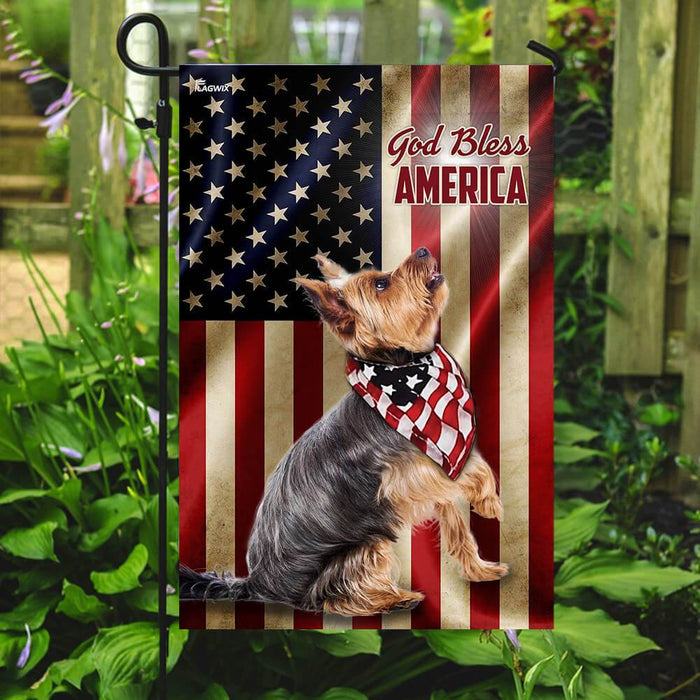 Yorkshire Terrier American US Flag | Garden Flag | Double Sided House Flag - GIFTCUSTOM