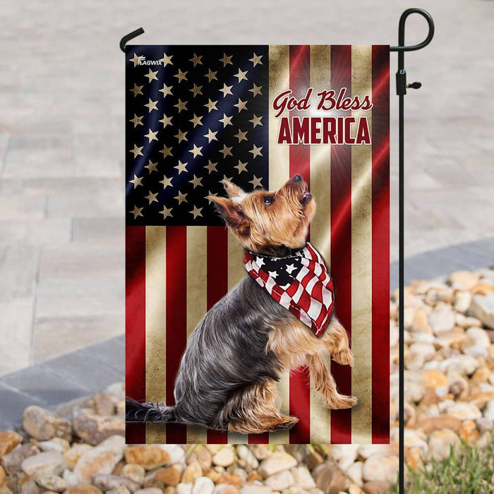 Yorkshire Terrier American US Flag | Garden Flag | Double Sided House Flag - GIFTCUSTOM