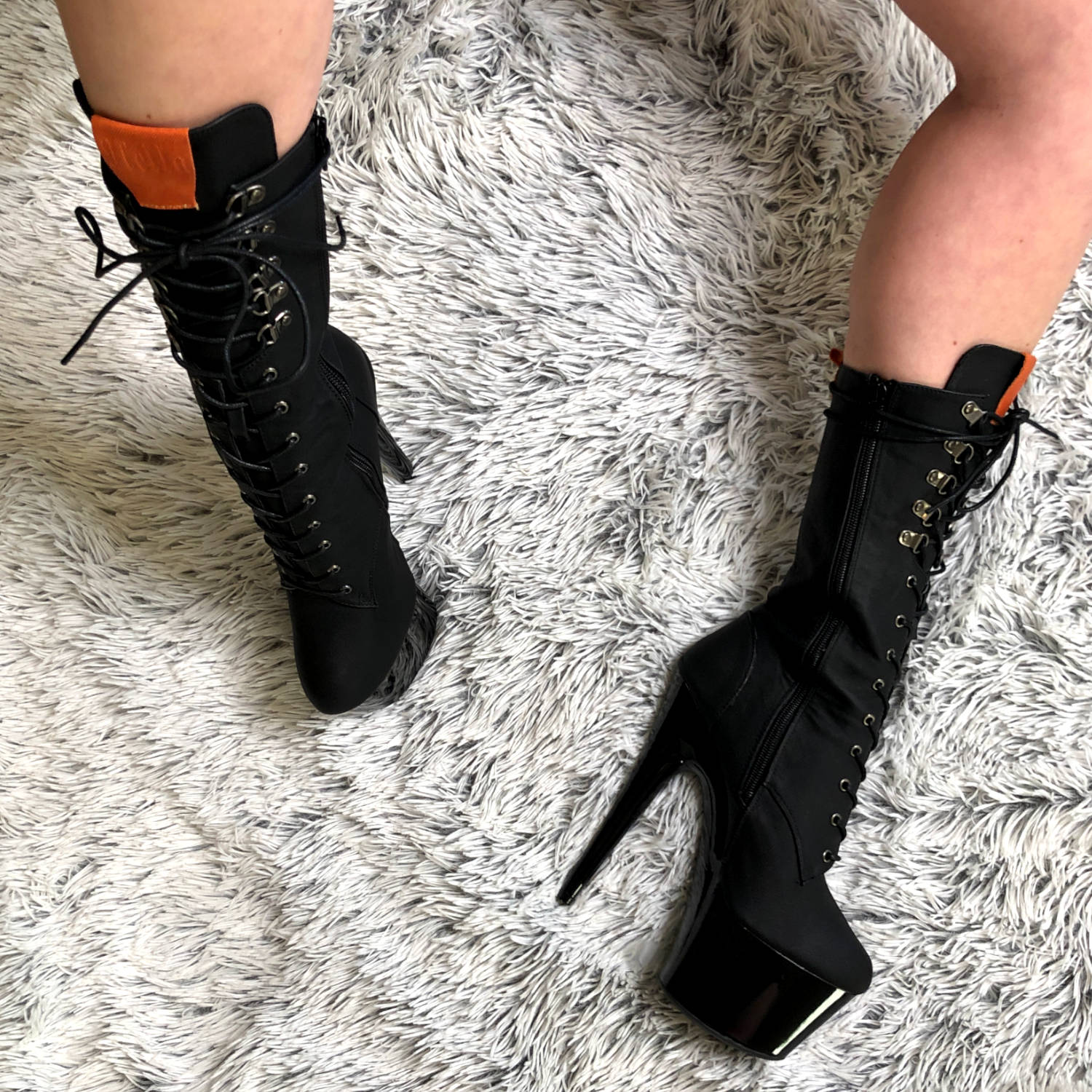 black denim heels