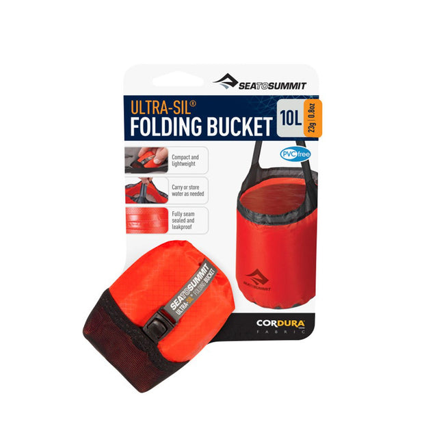 Sea to Summit Folding Bucket - 10 Liters, Red - Lightweight and Packable Folding  Bucket for Camping
