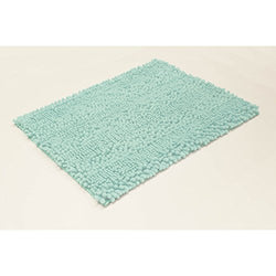 Laura Ashley Astor Striped Plush Chenille 17 X 24 Bath Mat Aqua