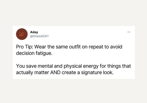 Aday Pro Tip on outfit repeating