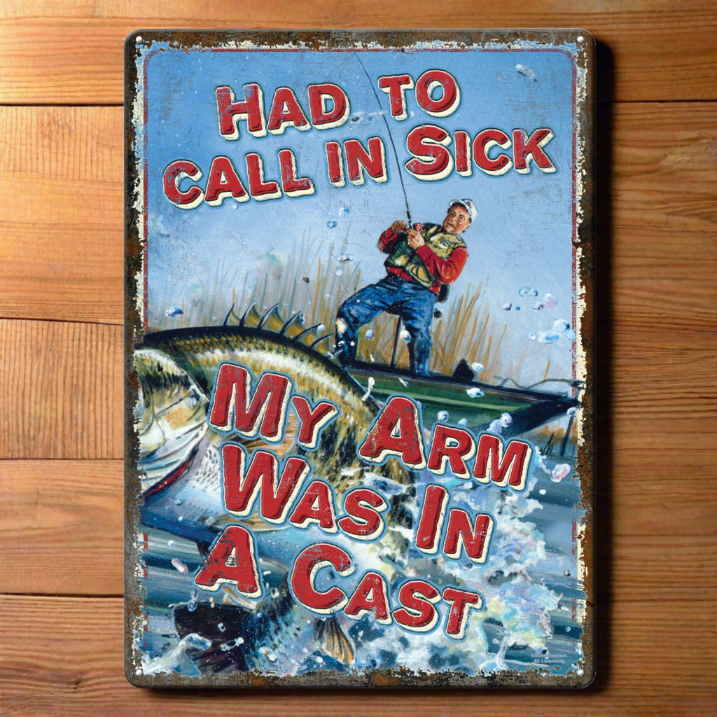 Metal Tin Signs Funny Vintage Personalized 12 Inch X 17 Inch My Arms In A Cast 2253