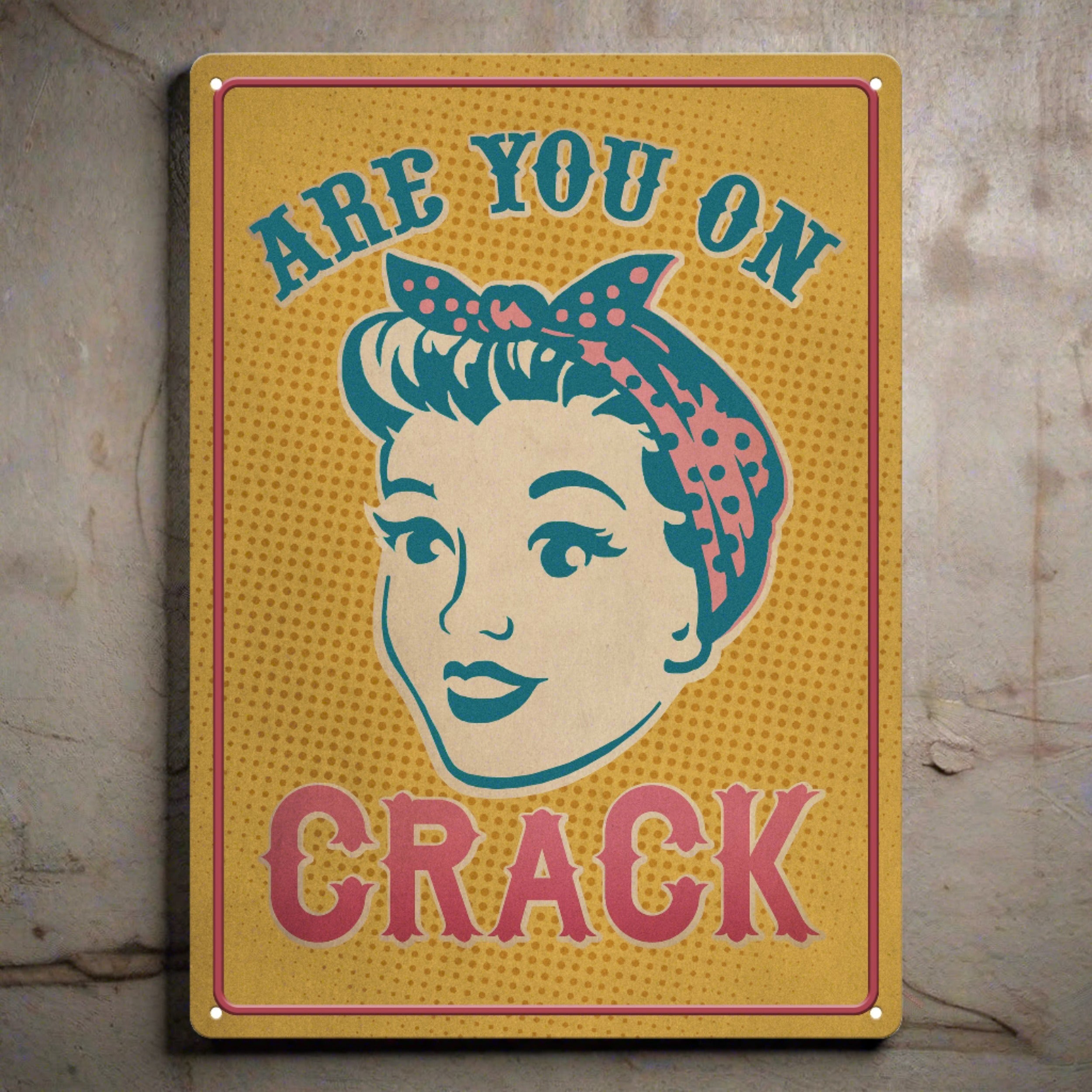 Metal Tin Signs Funny Vintage Personalized 12 Inch X 17 Inch Are You On Crack 5626