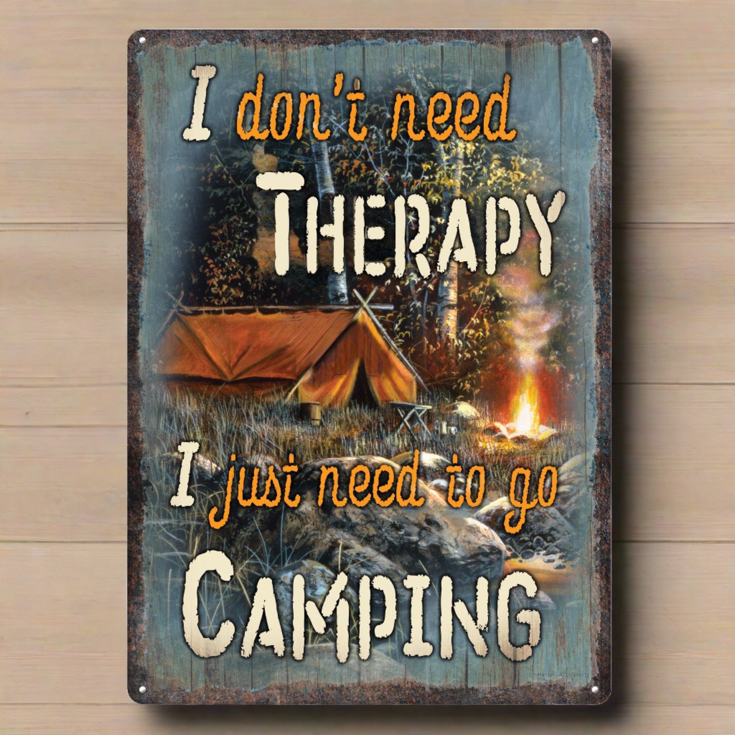 Metal Tin Signs Funny Vintage Personalized 12 Inch X 17 Inch Therapy Camping 9551