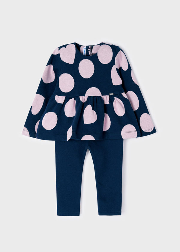 Buy Polka Dot Leggings Set Girl - Marino, Mayoral online