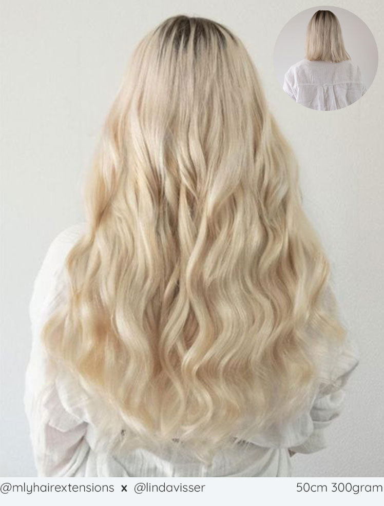 Missie Uitdrukking Binnen Platina Blonde clip-in hairextensions 💍 – MLY Hairextensions