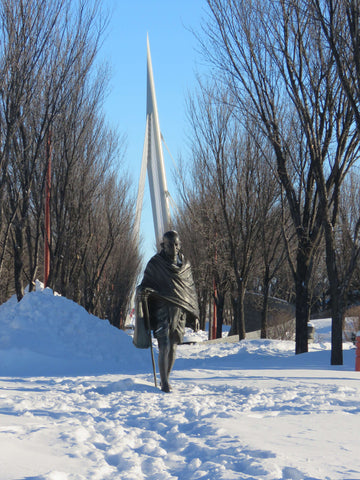 Statue of Gandhi at the Canadian Museum of Human Rights