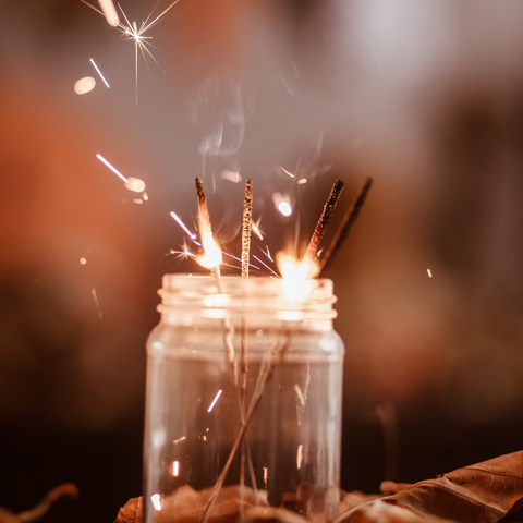 sparklers in a jar