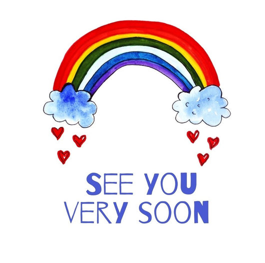 See You Very Soon Rainbow Card – Green Dot - Irish Design Makers