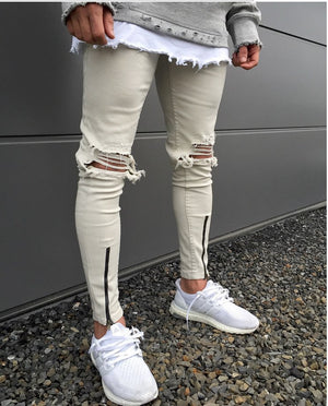 skinny jeans with zippers on the legs mens
