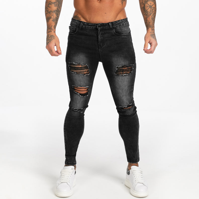3112 Dark Washed Ripped Black Skinny Jeans – Men's Luxury Boutique - X9X™