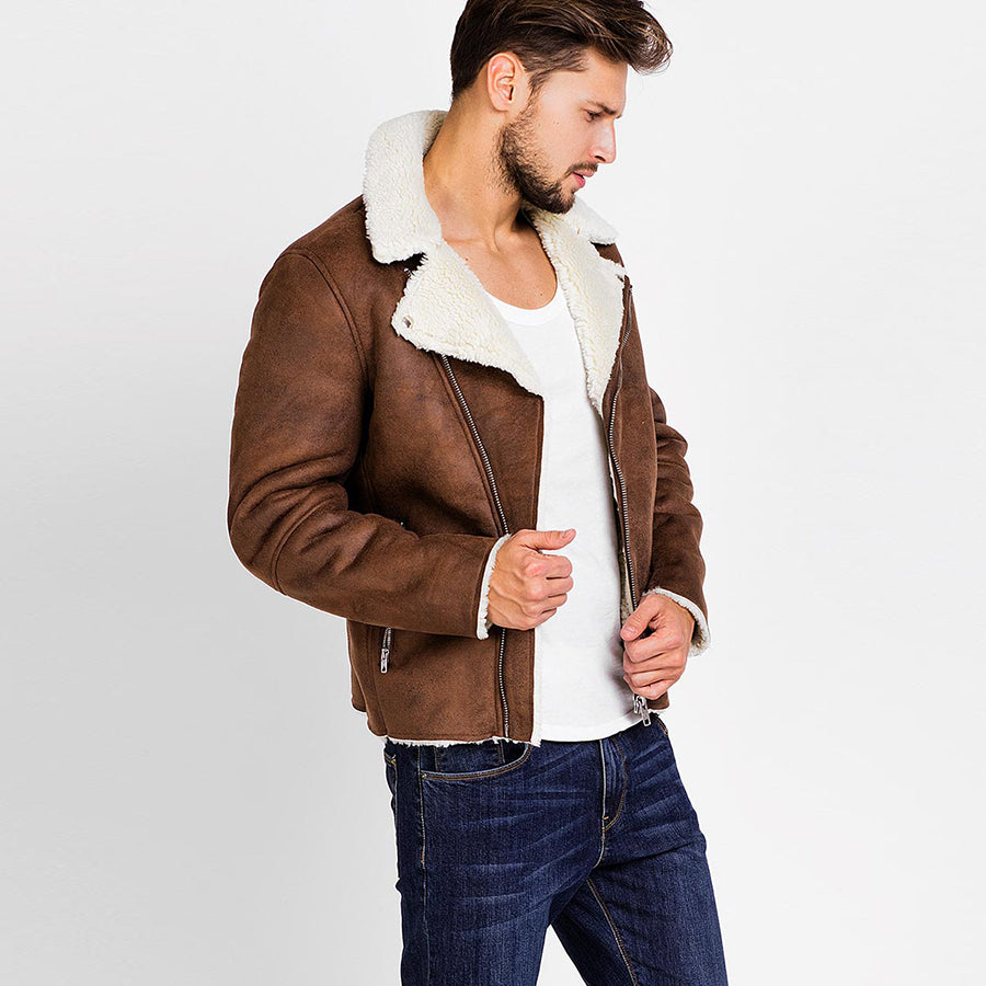 Luxury Fur Lined Suede Leather Jacket – Men's Luxury Boutique - X9X™