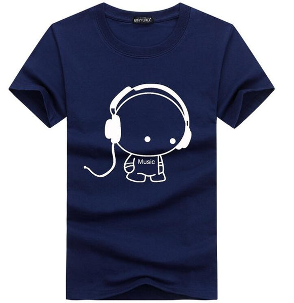 Printed MUSIC Cotton T-Shirt - 6 Colors – Men's Luxury Boutique - X9X™
