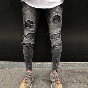 skinny grey ripped jeans