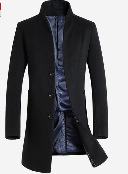 Luxury Slim Fit Long Woollen Coat – Men's Luxury Boutique - X9X™