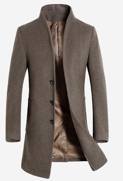 Luxury Slim Fit Long Woollen Coat – Men's Luxury Boutique - X9X™
