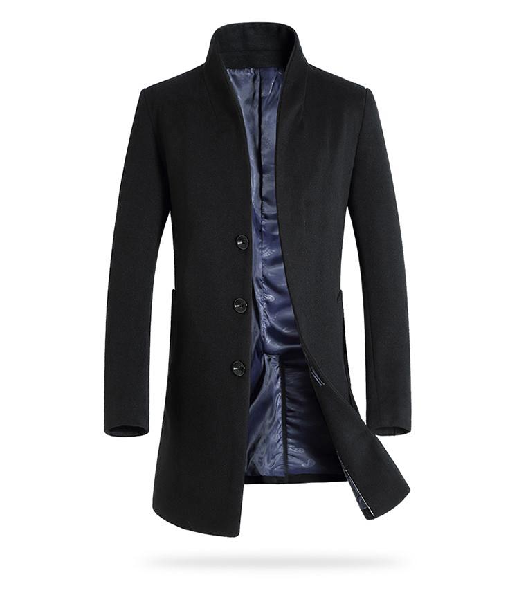 Luxury Slim Fit Long Woollen Coat – Men's Luxury Boutique - X9X™