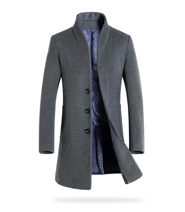 Luxury Slim Fit Long Woollen Coat – Men's Luxury Boutique - X9X™