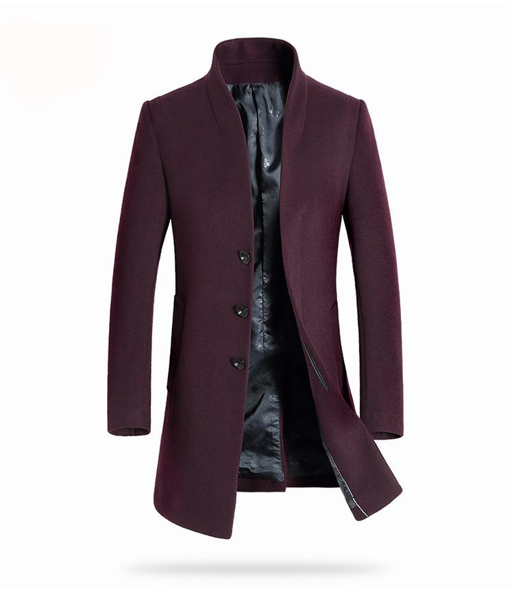 Luxury Slim Fit Long Woollen Coat – Men's Luxury Boutique - X9X™