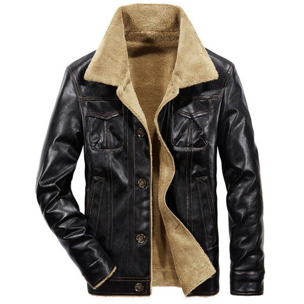 Luxury Leather Fleece Fur Jacket – Men's Luxury Boutique - X9X™