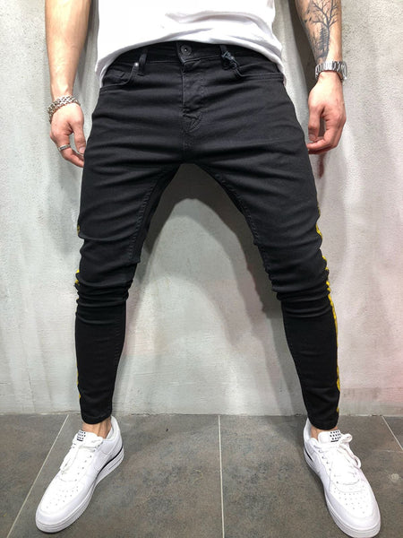 side printed jeans for mens