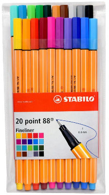 grot vochtigheid Digitaal STABILO Point 88 Multicolor Pack of 20 – Pinnacle Colors