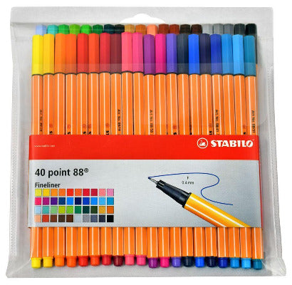 japon Vervullen Zichtbaar STABILO Point 88 Multicolor Pack of 40 – Pinnacle Colors