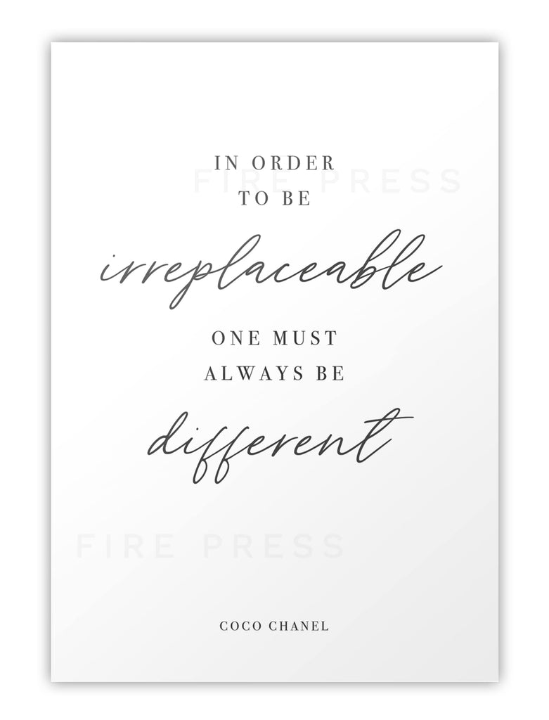 Coco Chanel Poster With Quote 