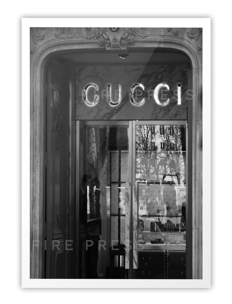 Black and white Louis Vuitton Shop Front Print A4/A3 Print.