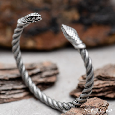 Serpent Head Bracelet, Viking Style Armring - Northlord (4)