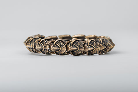 Viking Chain Bracelet With Jormungandr, Viking Armband With Chain Links, Bronze - Northlord (6)