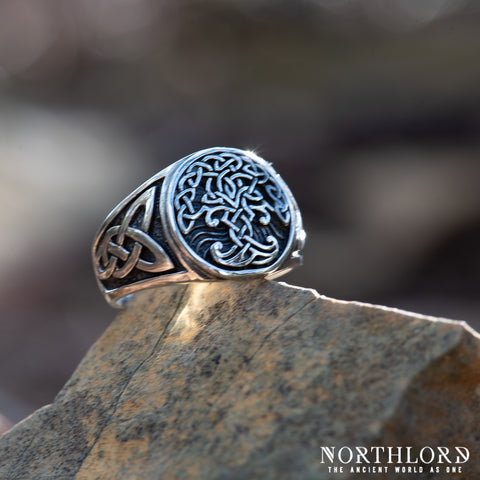 Yggdrasil Ring, Viking Ring With Tree Of Life and Celtic Knotworkm Sterling Silver - Northlord (5)