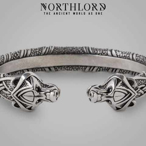 Berserker Viking Arm Ring, Viking Bracelet, Sterling Silver - Northlord