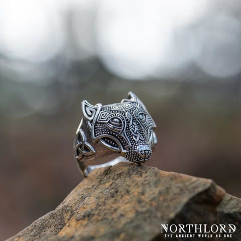 Fenrir Ring, Viking Ring With Wolf Head - Sterling Silver - Northlord (4)