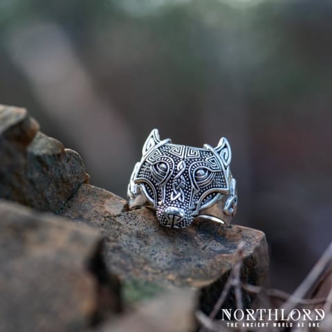 Fenrir Ring, Viking Ring With Wolf Head - Sterling Silver - Northlord (5)