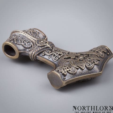 Huggin and Munnin Pendant, Odin's Ravens Necklace, Bronze - Northlord