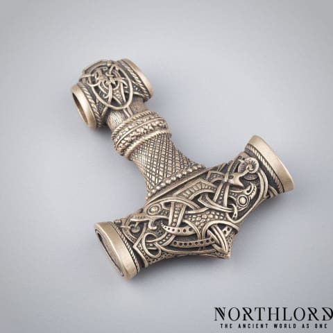 Mjolnir Pendant, Men's Jewelry Viking Style, Bronze - Northlord