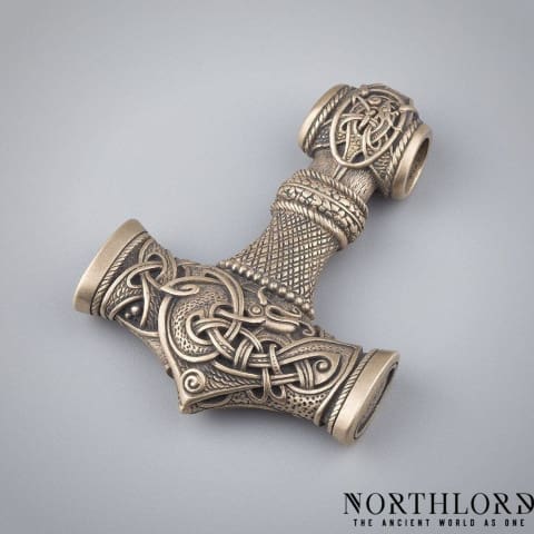 Mjolnir Pendant, Modern Viking Necklace For Men, Bronze - Northlord