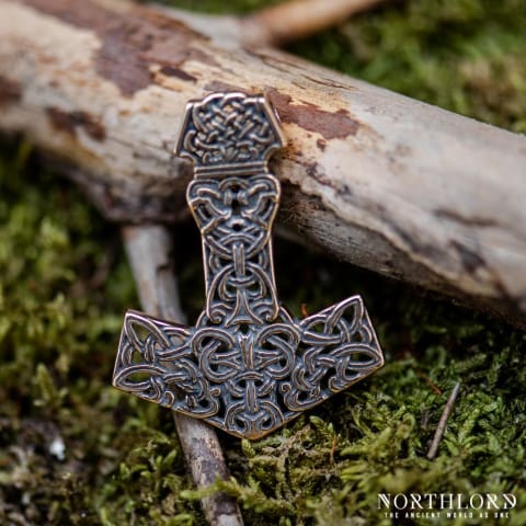 Mjolnir Pendant With Viking Art, Bronze - Northlord (6)