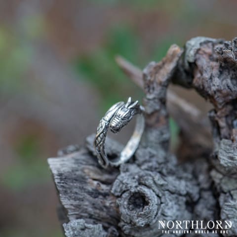 Serpent Dragon Ring, Viking Ring Dragon, Sterling Silver - Northlord (4)