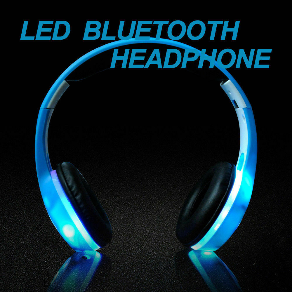 LED glødende Bluetooth- høretelefoner | Sammenklappeligt bærbart trådløst headset med mikrofon - Lifafa Denmark