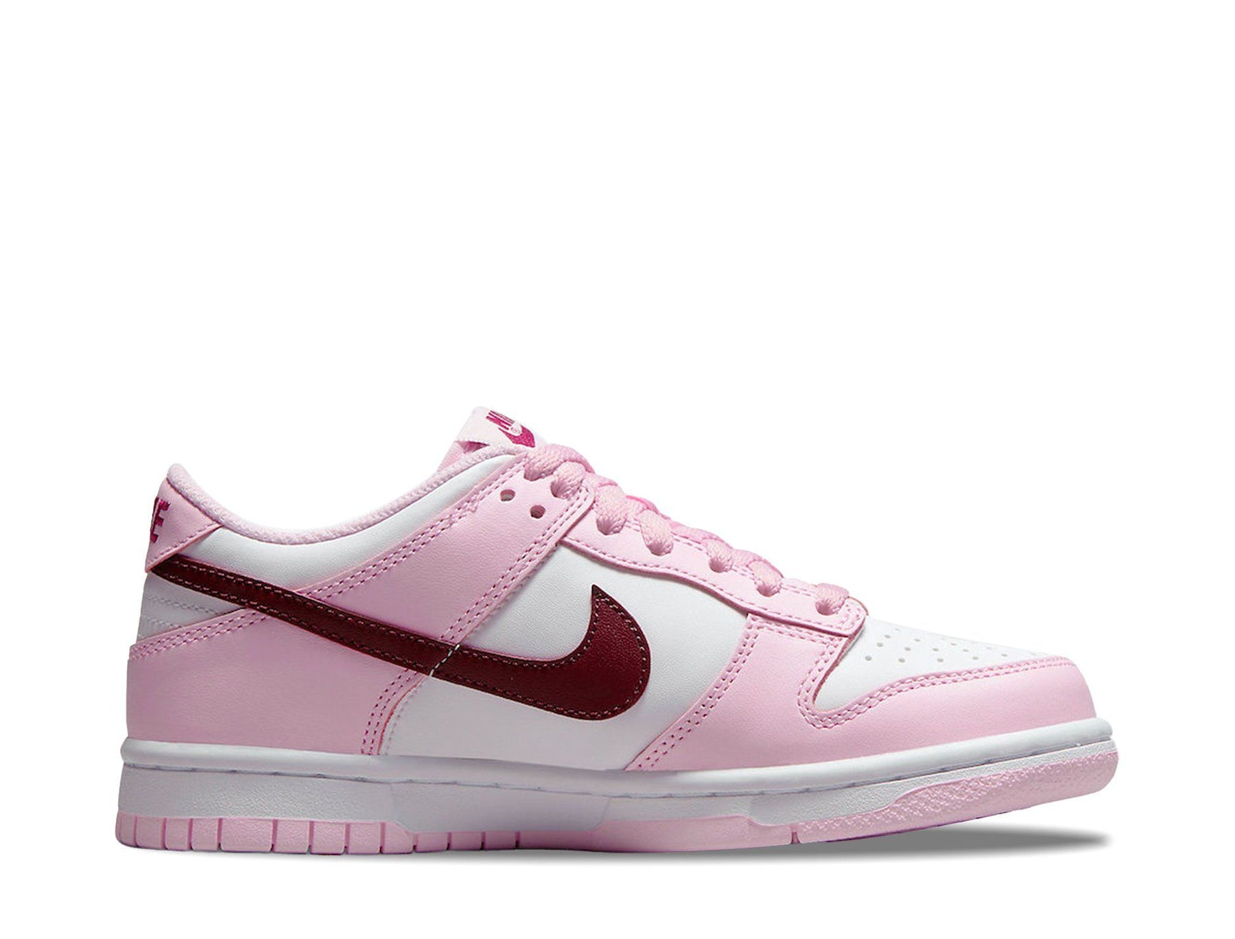 nike low dunk pink red white