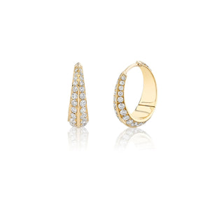 Large 2-Sided Pave Crescent Hoop - Pair - Gin and The Banker