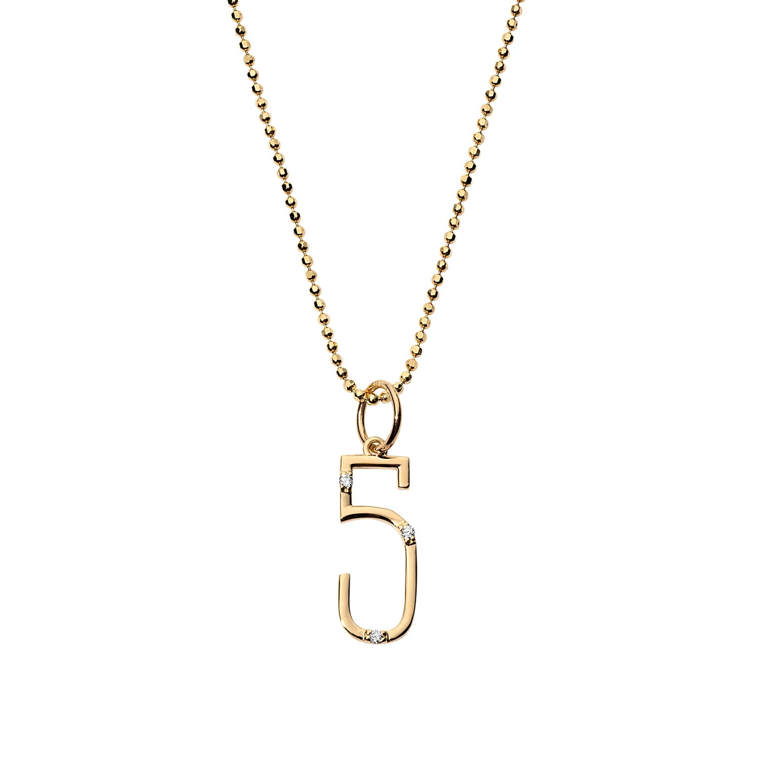 Diamond Number Charm - 5