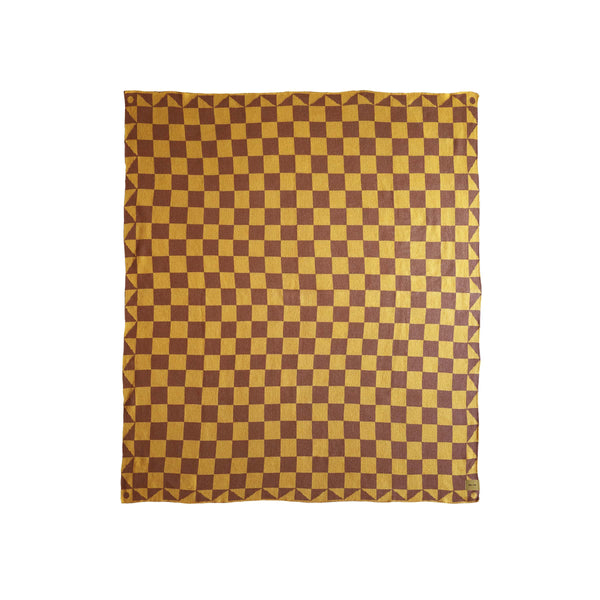 Bien Mal - Red and white Checkered Throw Blanket. Made in NY. Designed in LA