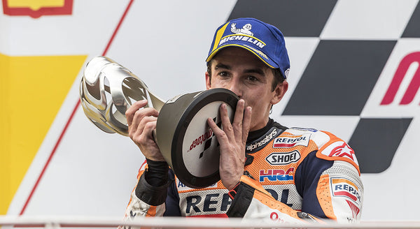 Marc Marquez With a Trophy